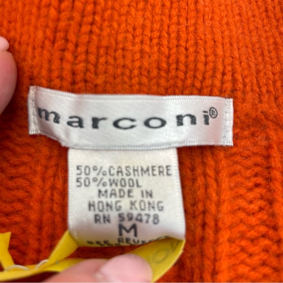 Marconi Cashmere & Wool Long Cardigan Medium Orange - Picture 14 of 15